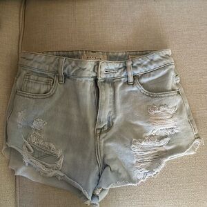 PacSun Faded Light Blue Ripped Denim Shorts